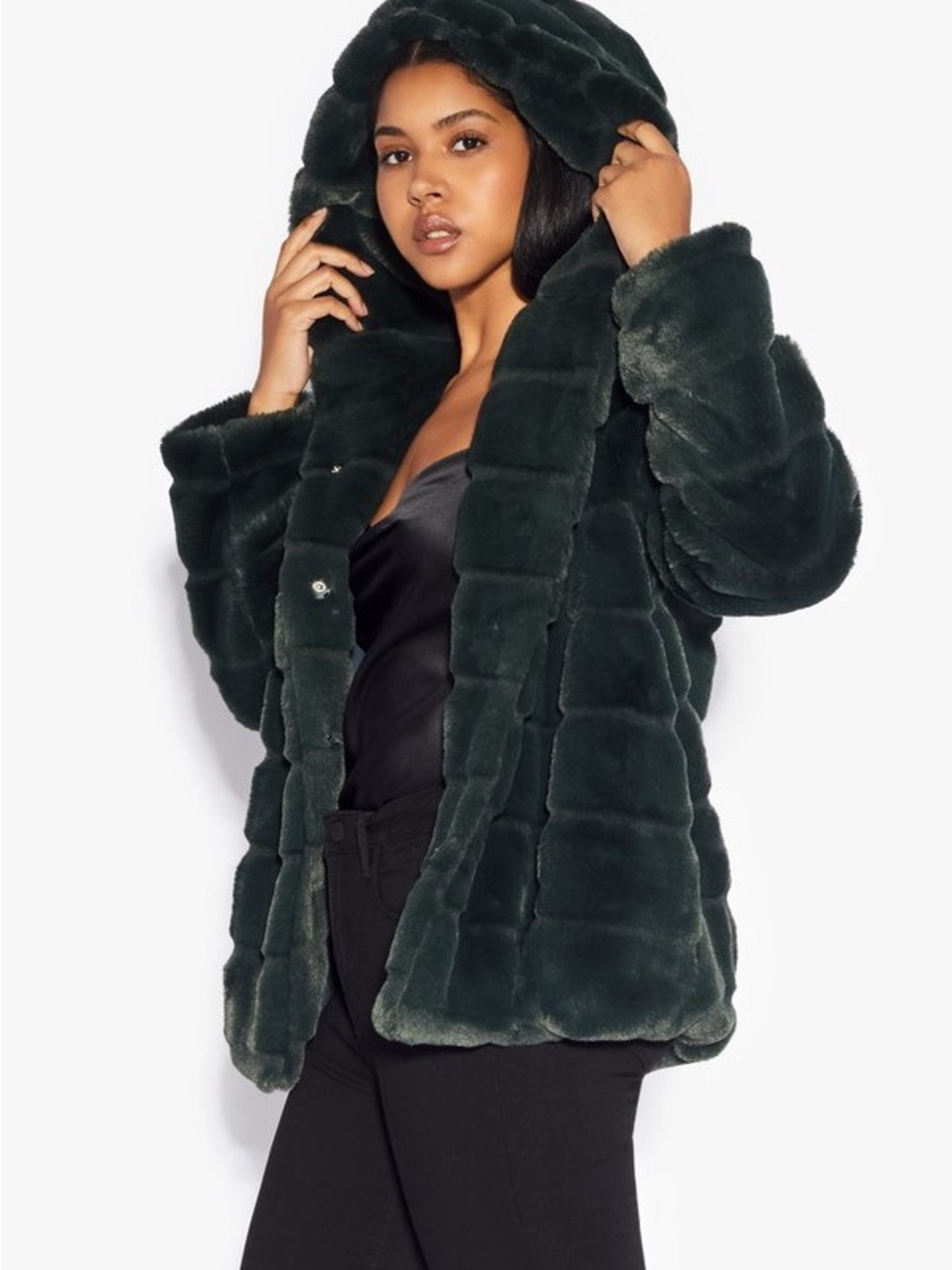 Apparis | Goldie Hooded Jacket in Emerald Green size small